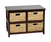 Alt View 11. OSP Home Furnishings - Seabrook Two-Tier Storage Unit with Natural Baskets - Espresso.