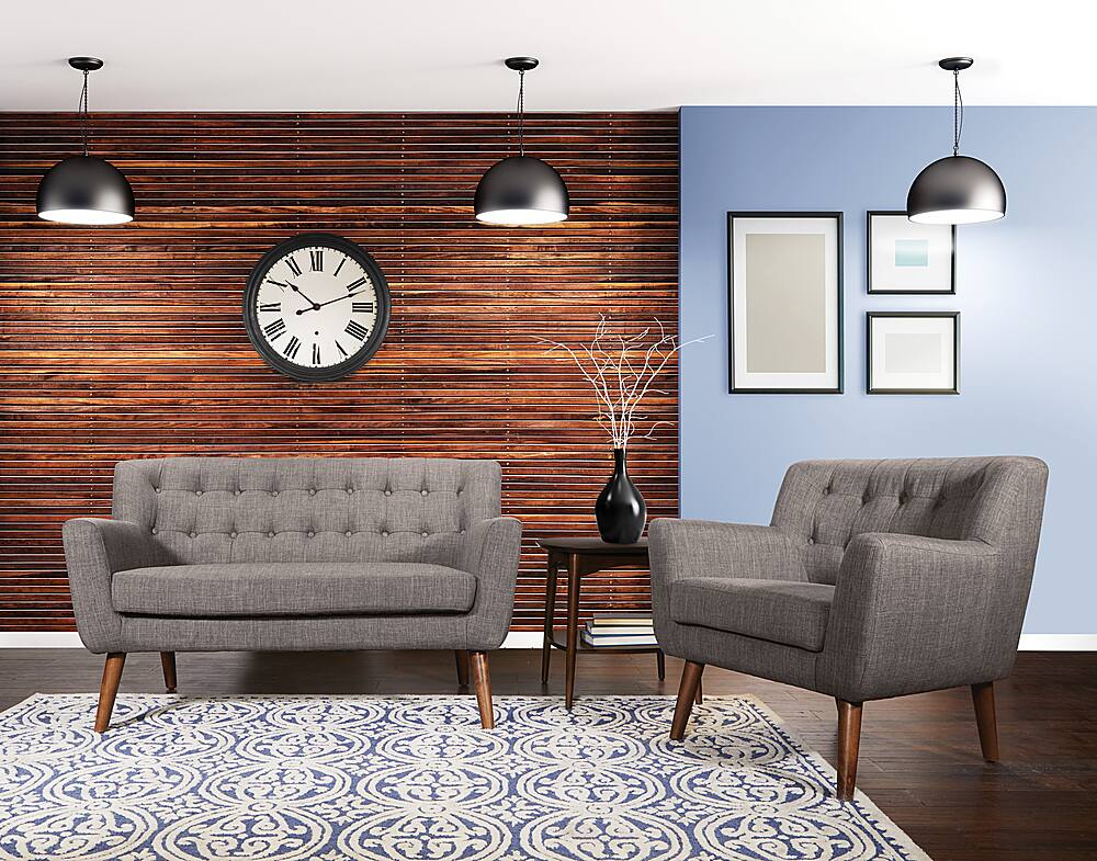 Alt View 12. OSP Home Furnishings - Mill Lane Loveseat in Cement Fabric with Coffee Legs - Cement.