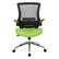 Front. Office Star Products - Black Screen Back Manager's Chair with Green Faux Leather Seat and Padded Flip Arms with Silver Accents - Green.