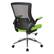 Alt View 11. Office Star Products - Black Screen Back Manager's Chair with Green Faux Leather Seat and Padded Flip Arms with Silver Accents - Green.