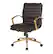Front. OSP Home Furnishings - Mid-Back Faux Leather Chair with Gold Finish in Black Faux Leather - Black.