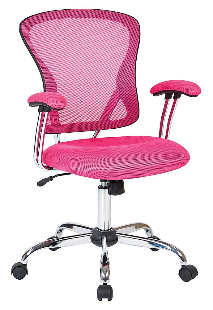 Angle View: OSP Home Furnishings - Juliana Task Chair with Mesh Fabric Seat - Pink