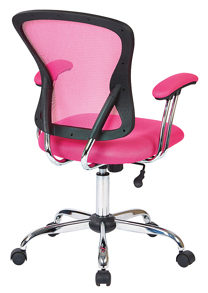 OSP Home Furnishings Juliana Task Chair with Mesh Fabric Seat Pink 