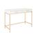 Angle. OSP Home Furnishings - Alios Desk with White Gloss Finish and Rose Gold Chrome Plated Base - White/Rose Gold.