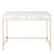 Front. OSP Home Furnishings - Alios Desk with White Gloss Finish and Rose Gold Chrome Plated Base - White/Rose Gold.