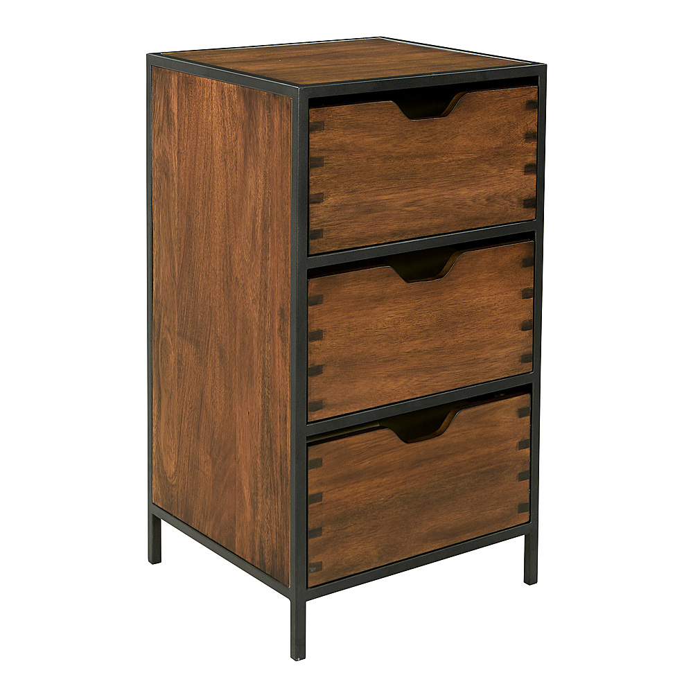 OSP Home Furnishings - Clermont Storage Cabinet with 3 Drawers in Walnut Finish ASM - Walnut