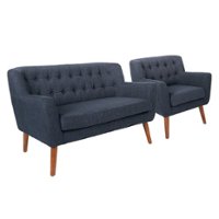 OSP Home Furnishings - Mill Lane Chair and Loveseat Set - Navy - Angle_Zoom