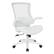 Angle. Office Star Products - White Screen Back Manager's Chair in Faux Leather and PU Arms Pads - White.