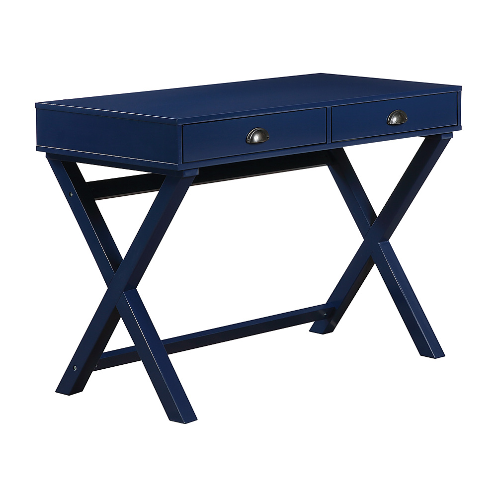 Angle View: OSP Home Furnishings - Washburn Chic Campaign Writing Desk in Finish - Lapis Blue