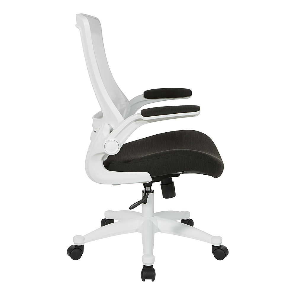 Left View: Office Star Products - White Screen Back Manager's Chair - Linen Black