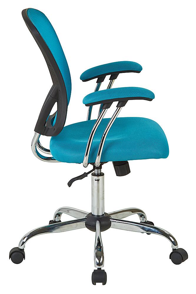 Left View: OSP Home Furnishings - Juliana Task Chair with Mesh Fabric Seat - Blue