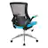 Alt View 11. Office Star Products - Black Screen Back Manager's Chair with Blue Faux Leather Seat and Padded Flip Arms with Silver Accents - Blue.