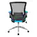 Alt View 12. Office Star Products - Black Screen Back Manager's Chair with Blue Faux Leather Seat and Padded Flip Arms with Silver Accents - Blue.