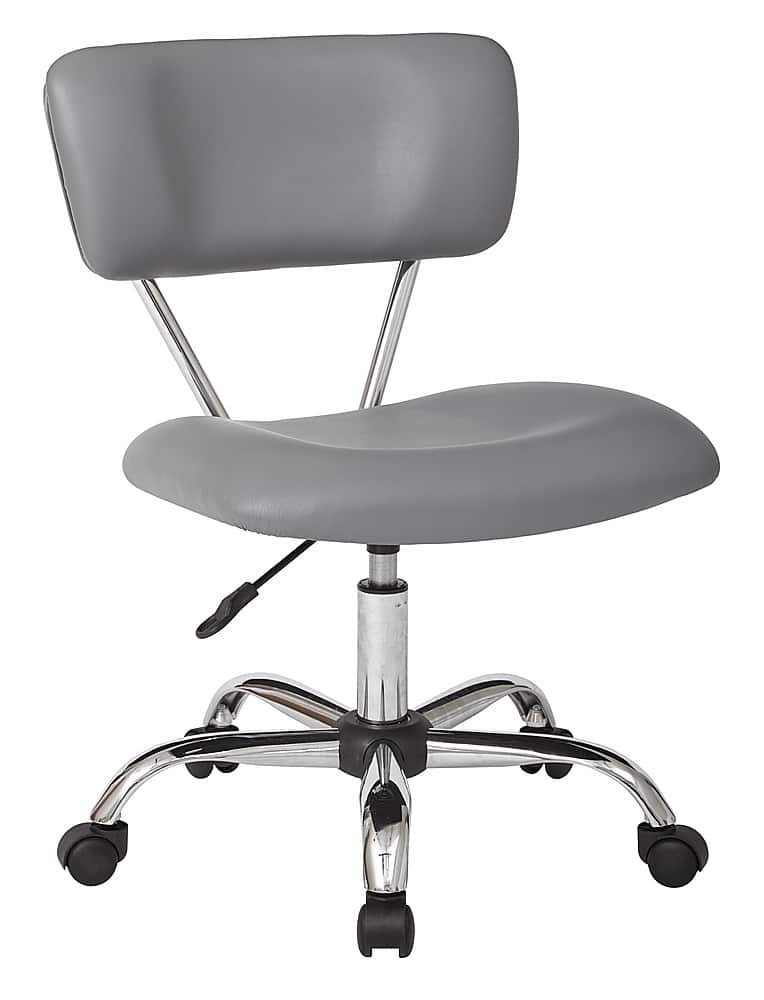 Angle View: OSP Home Furnishings - Vista Task Office Chair in Faux Leather - Grey