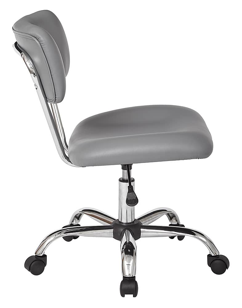 Left View: OSP Home Furnishings - Vista Task Office Chair in Faux Leather - Grey