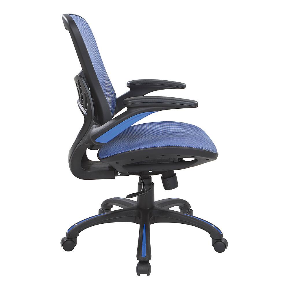 Left View: Office Star Products - Mesh Seat and Back Manager’s Chair in Mesh - Blue