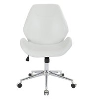 OSP Home Furnishings - Chatsworth Office Chair in Faux Leather with Chrome Base - White - Front_Zoom