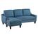 Angle Zoom. OSP Home Furnishings - Lester Sofa with Chaise and Twin Sleeper in Blue fabric with Black legs - Blue.