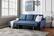 Alt View Zoom 14. OSP Home Furnishings - Lester Sofa with Chaise and Twin Sleeper in Blue fabric with Black legs - Blue.