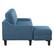 Left. OSP Home Furnishings - Lester Sofa with Chaise and Twin Sleeper in Blue fabric with Black legs - Blue.
