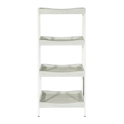 OSP Home Furnishings - Jasper 4 Shelf Storage in Grey Wash Finish and White Frame - Grey Wash