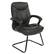 Angle. Office Star Products - Executive Black Faux Leather Visitor Chair with Contrast Stitching - Black.