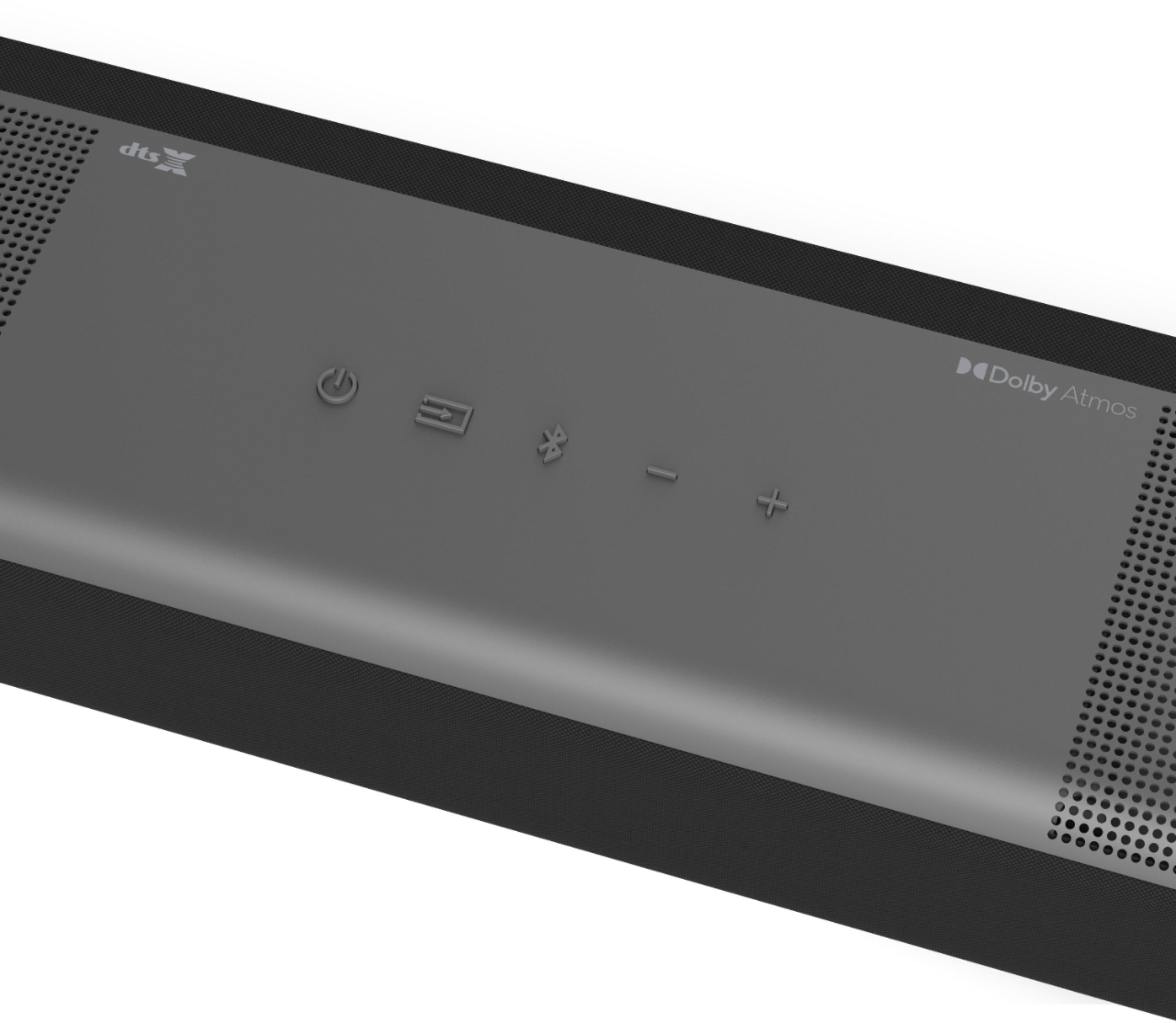 Left View: VIZIO - 5.1.2-Channel M-Series Premium Sound Bar with Wireless Subwoofer, Dolby Atmos and DTS:X - Dark Charcoal