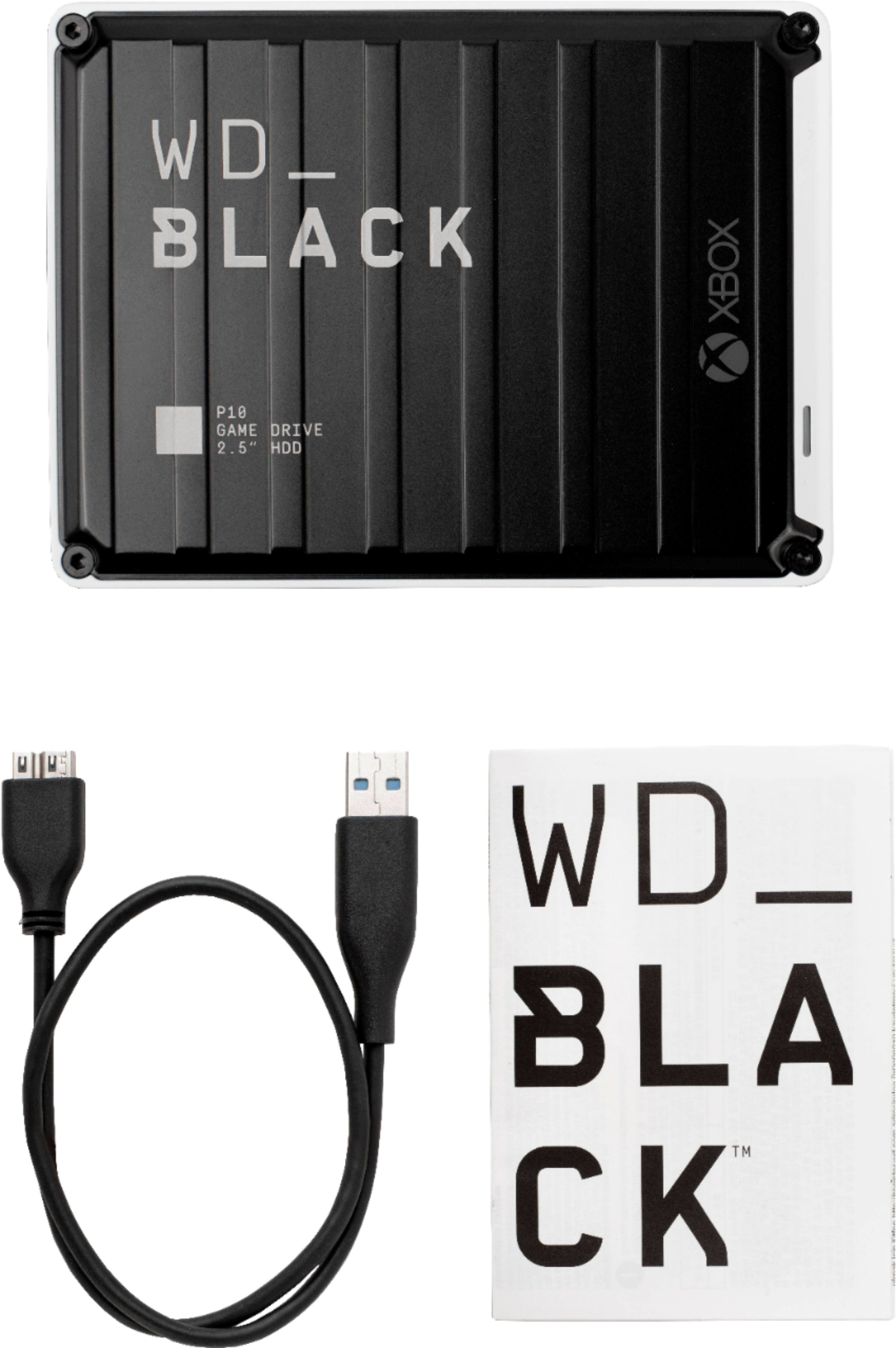 Wd Wd Black P10 For Xbox 4tb External Usb 3 2 Gen 1 Portable Hard Drive Black With White Trim Wdba5g0040bbk Wesn Best Buy