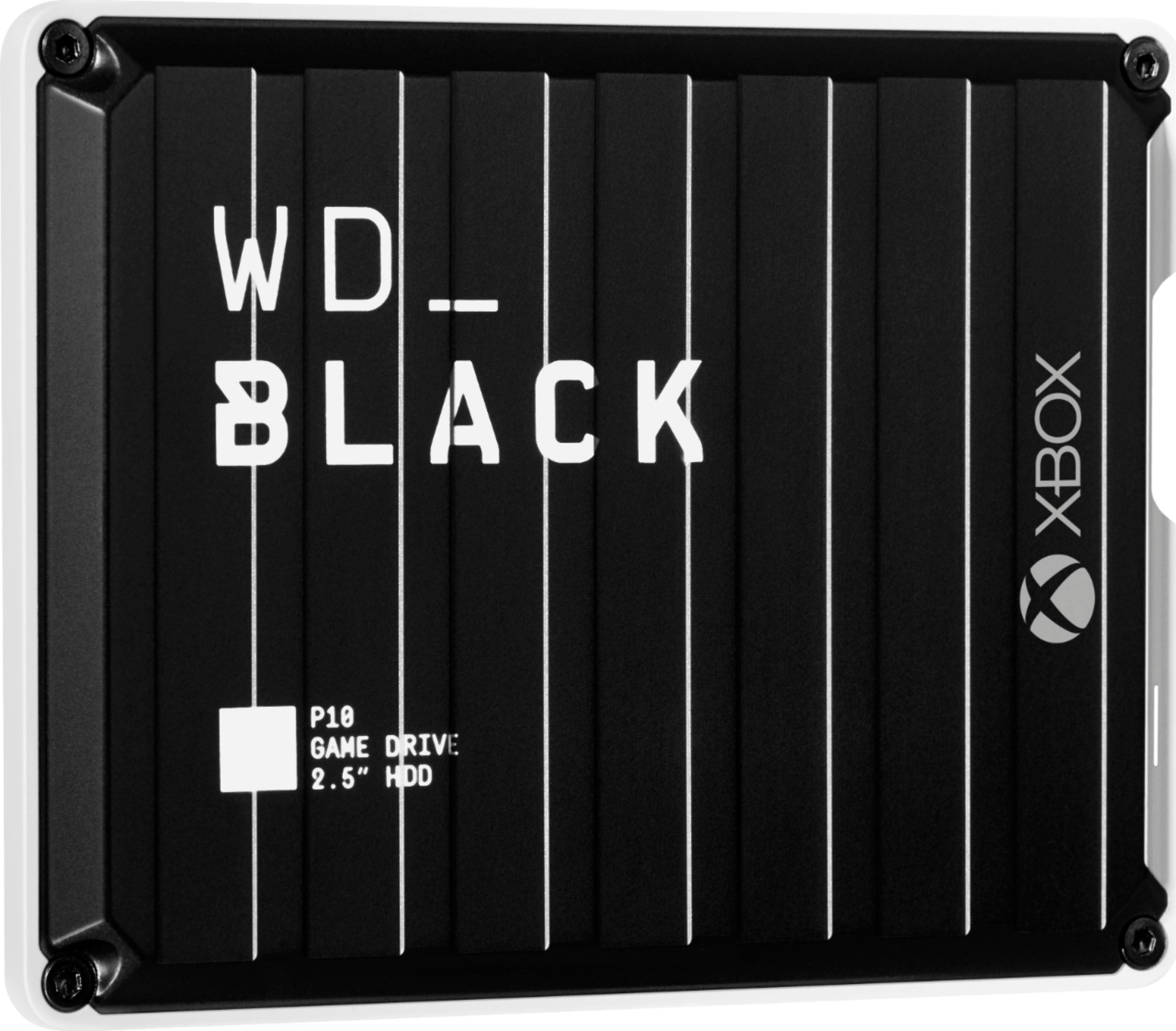 Front. WD - BLACK P10 Game Drive for Xbox 2TB External USB 3.2 Gen 1 Portable Hard Drive - Black With White Trim.