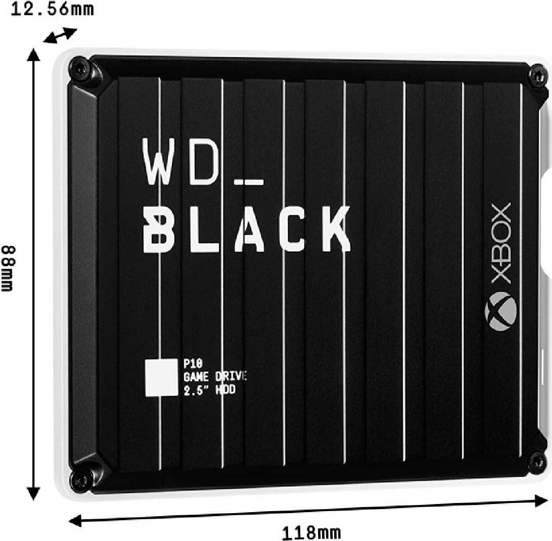 Alt View 14. WD - BLACK P10 Game Drive for Xbox 2TB External USB 3.2 Gen 1 Portable Hard Drive - Black With White Trim.