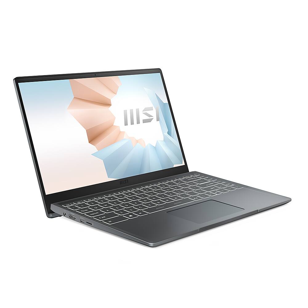 Angle View: MSI - Modern 14" Laptop - i7-10510U - 16GB Memory - 512GB SSD - Win10 PRO - Carbon Gray