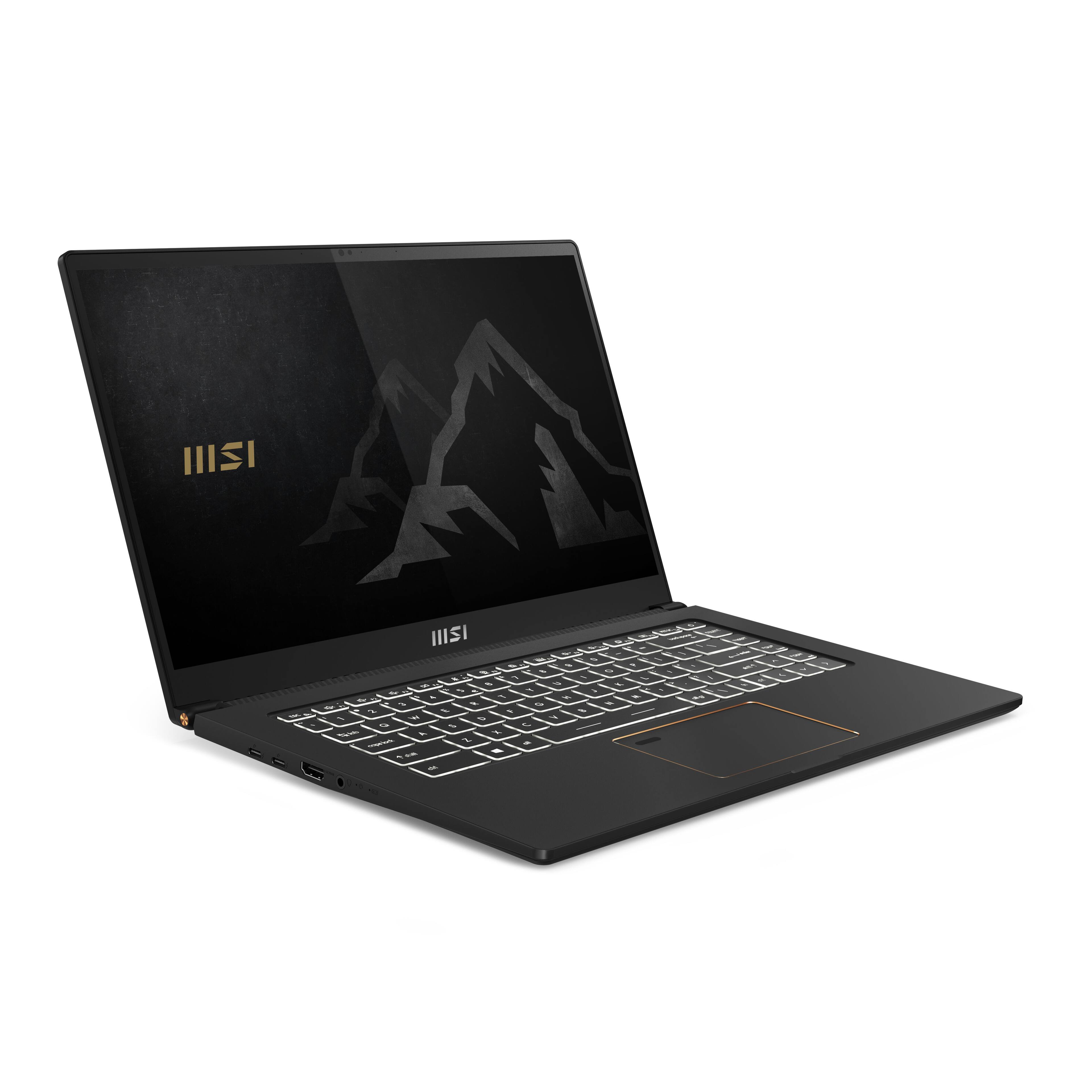 Angle View: MSI - Summit  15.6" Touchscreen Laptop - i7-1185G7 - 32GB Memory - NVIDIA GeForce GTX 1650 Ti Max-Q  - 1TB SSD - WIN10PRO