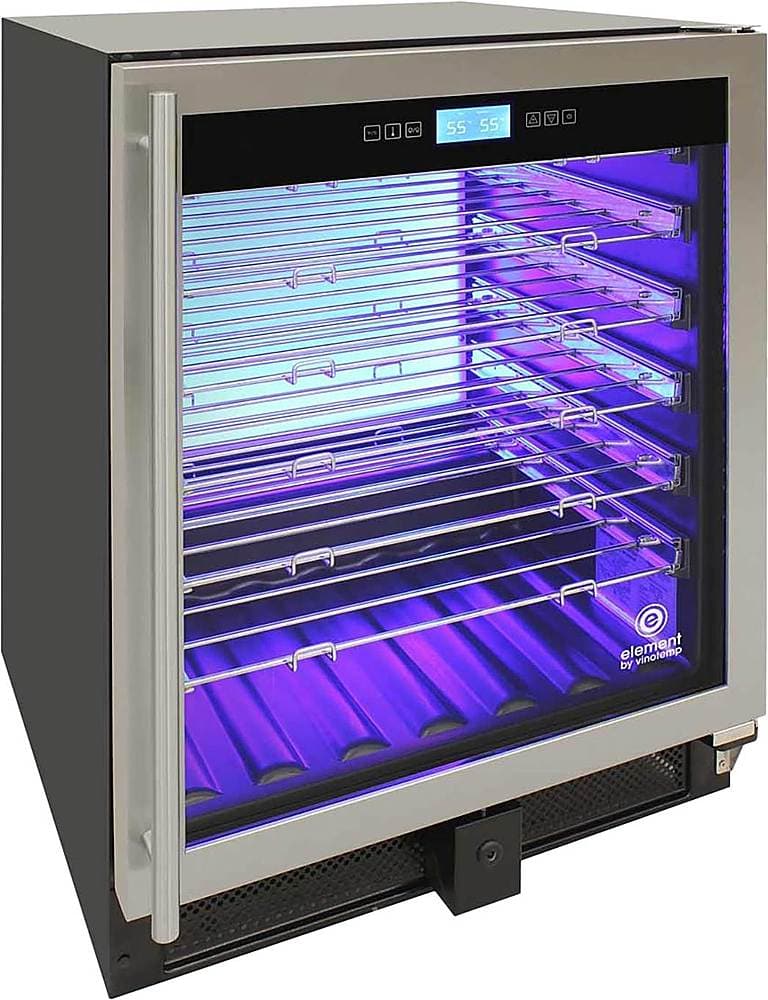 Angle View: Vinotemp - 41-Bottle Wine Cooler - Stainless steel