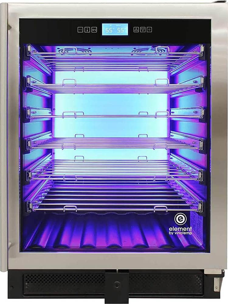 Front. Vinotemp - 41-Bottle Wine Cooler - Stainless steel.