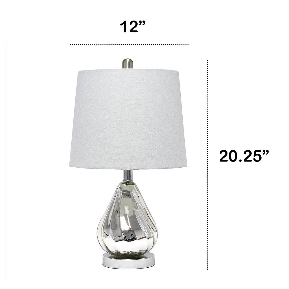 Left View: Lalia Home Kissy Pear Table Lamp with Gray Fabric Shade