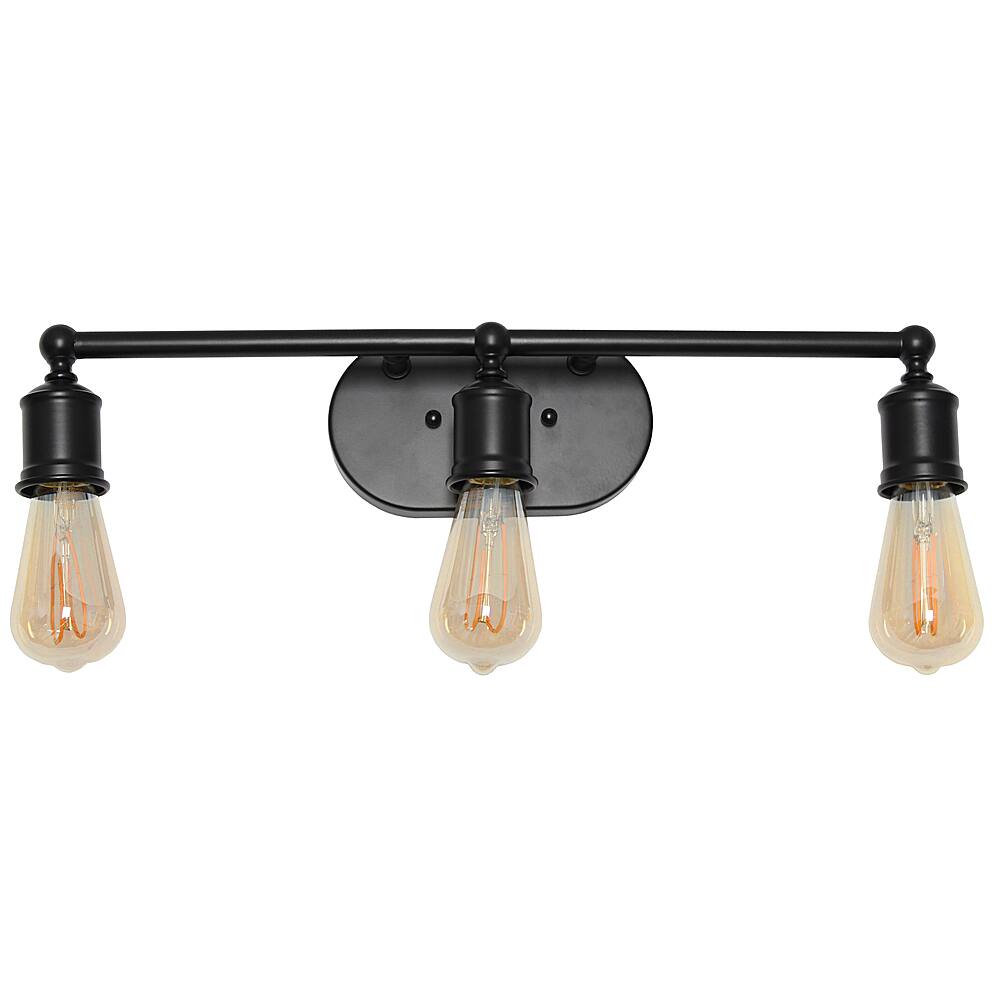 Angle View: Lalia Home 3 Light Industrial Metal Vanity Light, Matte Black