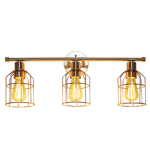 Lalia Home 3 Light Industrial Wired Vanity Light, Brushed Nickel