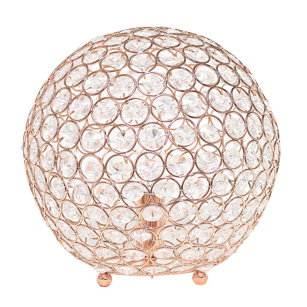 Angle View: Elegant Designs Elipse 10 Inch Crystal Ball Sequin Table Lamp, Rose Gold