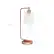 Angle Zoom. Simple Designs - Bronson Antique Style Industrial Iron Lantern Desk Lamp with Glass Shade - Rose Gold.
