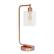Left. Simple Designs - Bronson Antique Style Industrial Iron Lantern Desk Lamp with Glass Shade - Rose Gold.