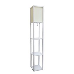 Simple Designs - Floor Lamp Etagere Organizer Storage Shelf with Linen Shade - Angle_Zoom
