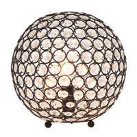 Elegant Designs - Elipse 10 Inch Crystal Ball Sequin Table Lamp - Restoration Bronze - Front_Zoom