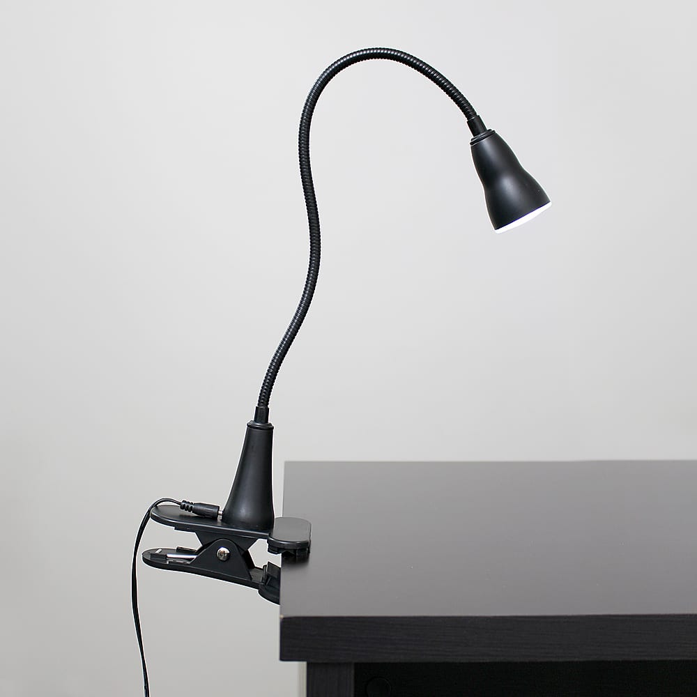 Alt View 11. Simple Designs - 1W LED Gooseneck Clip Light Desk Lamp - Black.