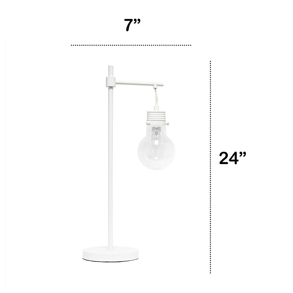 Left View: Lalia Home White Matte 1 Light Beacon Table Lamp with Clear Glass Shade