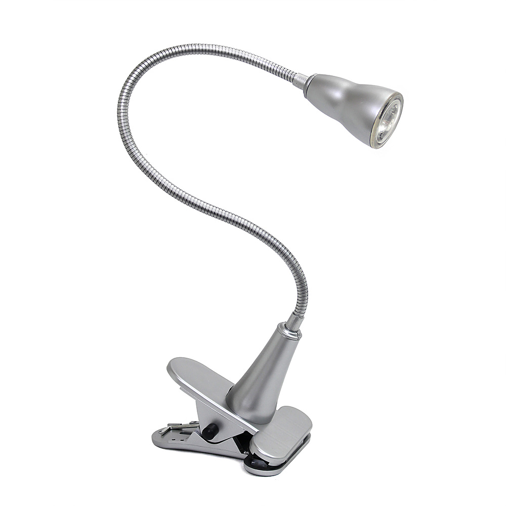 Angle View: Simple Designs 1W LED Gooseneck Clip Light Desk Lamp