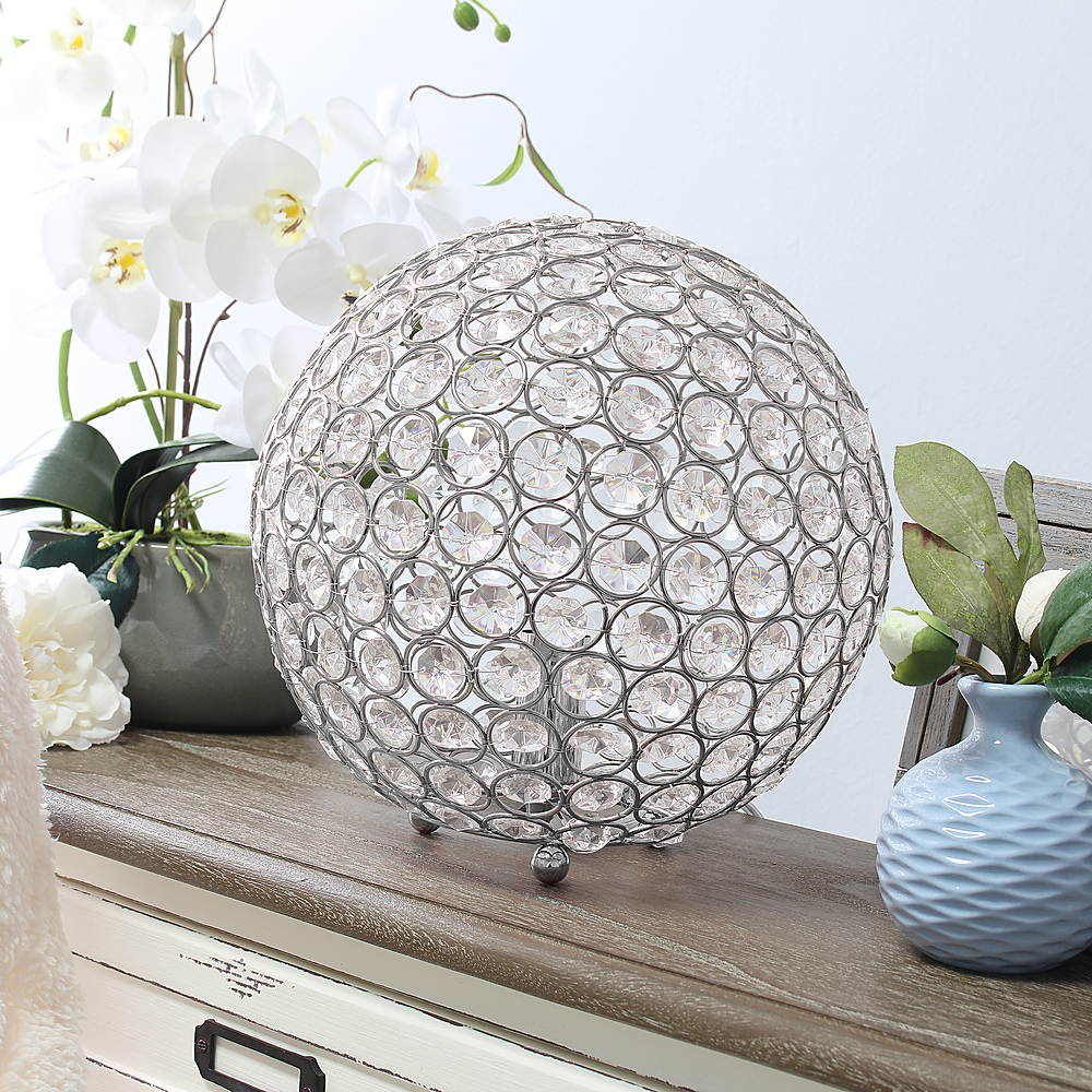 Left View: Elegant Designs - Elipse 10 Inch Crystal Ball Sequin Table Lamp
