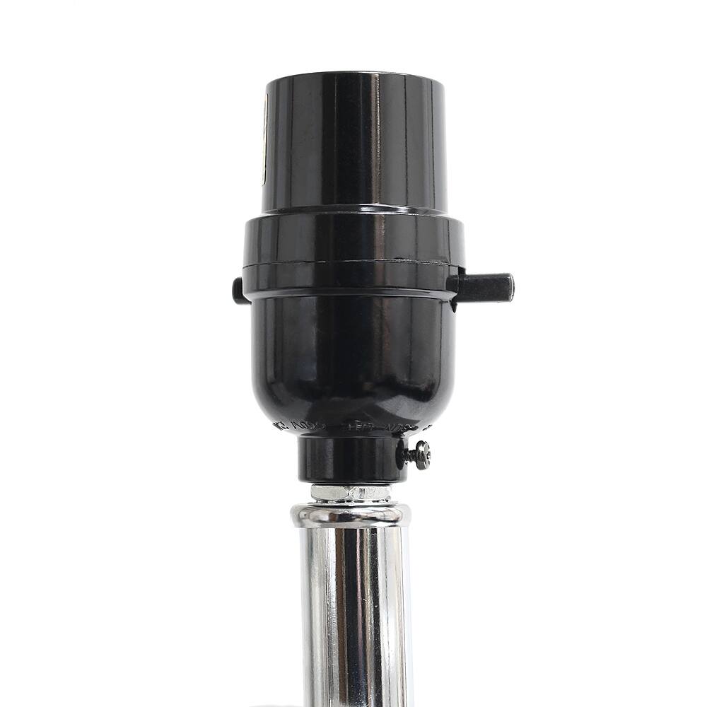 Alt View 13. Elegant Designs - Modern Leather Table Lamp with USB and Fabric Shade - White.