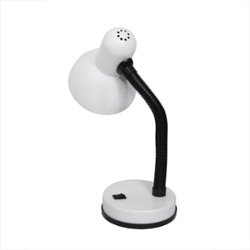 Simple Designs - Basic Metal Desk Lamp with Flexible Hose Neck - White - Front_Zoom
