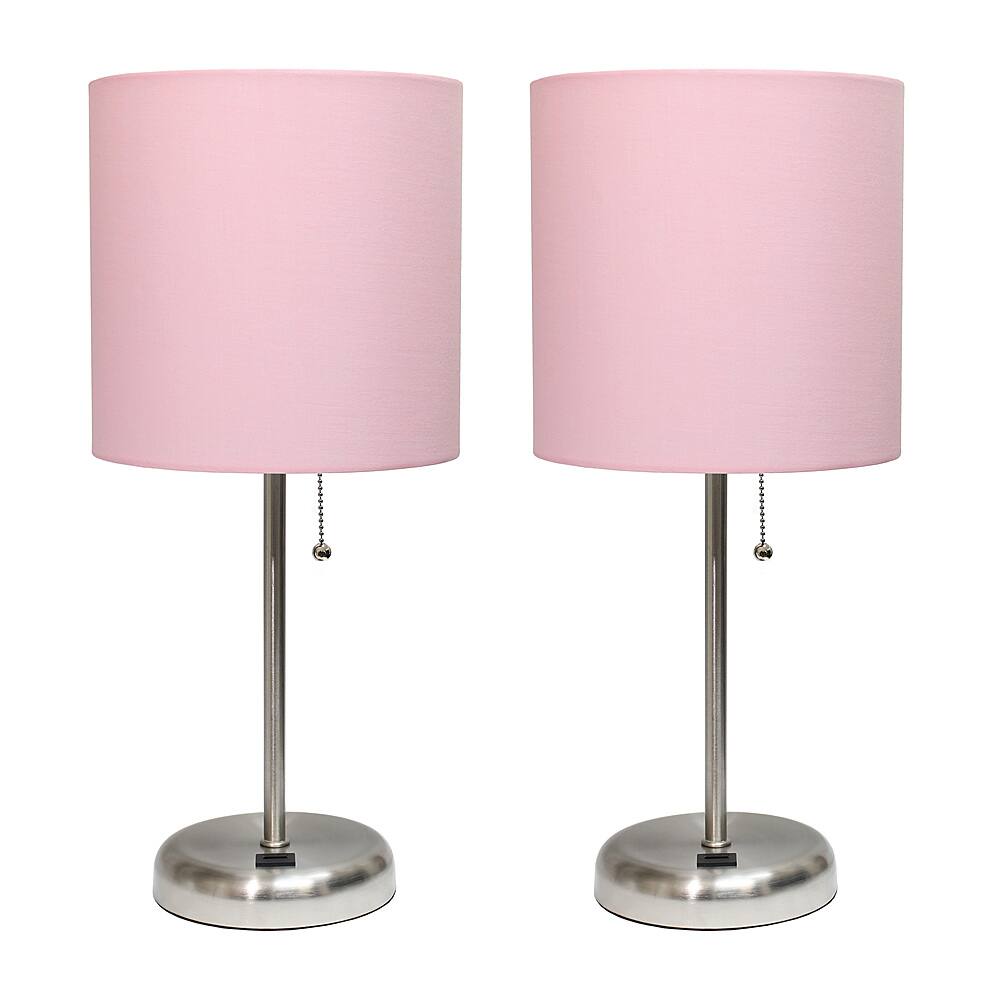 Best Buy Limelights Stick Lamp with USB charging port and Fabric Shade 2 Pack Set LC2002LPK2PK