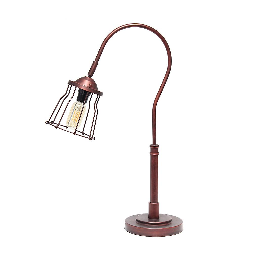 Angle View: Lalia Home Rustic Caged Shade Table Lamp, Red Bronze